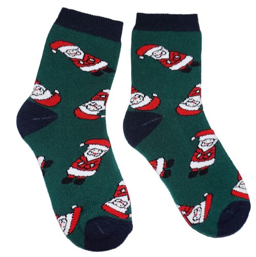 Plush Terry  Socks for children >>Christmas Day: Dark Green<< High quality children's cotton plush socks