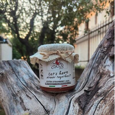 Confiture de Fraises Extra avec écriture Saint Valentin et Yuta, écriture personnalisable 340g