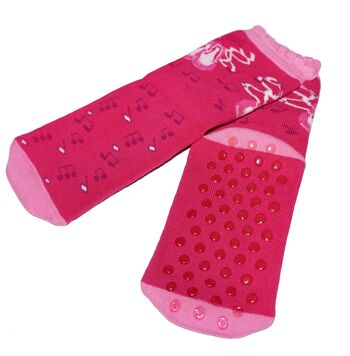 Chaussettes antidérapantes pour enfants >>Chaussures de danse : rose<< Chaussettes pour enfants de haute qualité en coton avec revêtement antidérapant 2