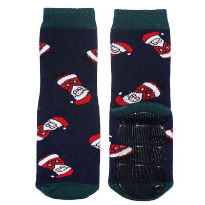 Non-slip Socks for Children >>Christmas Day: Navy Blue<< High quality children's socks made of cotton with non-slip coating
