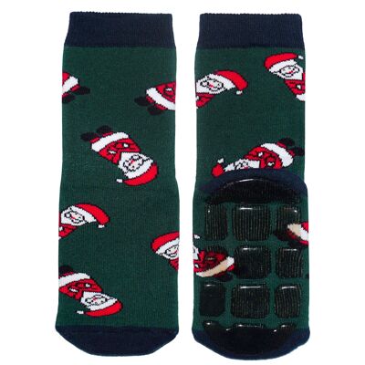 Non-slip Socks for Children >>Christmas Day: Dark Green<< High quality children's socks made of cotton with non-slip coating