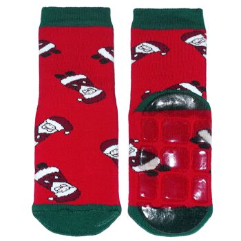 Chaussettes antidérapantes pour enfants >>Jour de Noël : rouge<< Chaussettes pour enfants de haute qualité en coton avec revêtement antidérapant 1