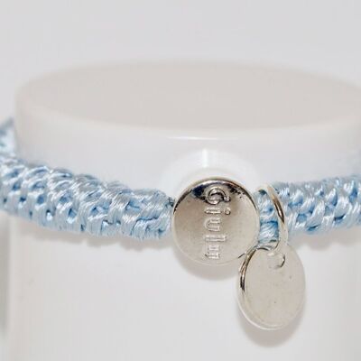 Hair tie with silver in light blue