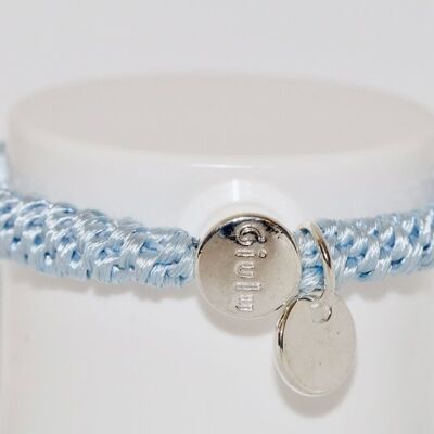 Hair tie with silver in light blue