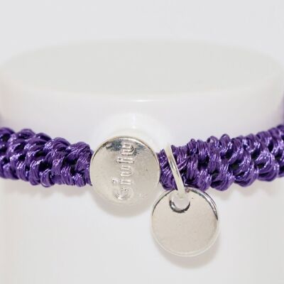 Hair tie with silver in purple