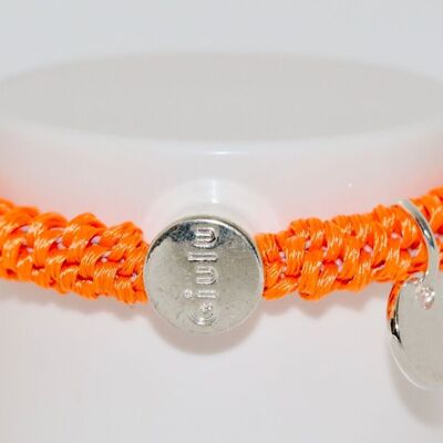 Hair tie with silver in tangerine