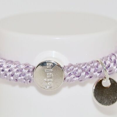 Hair tie with silver in pastel purple