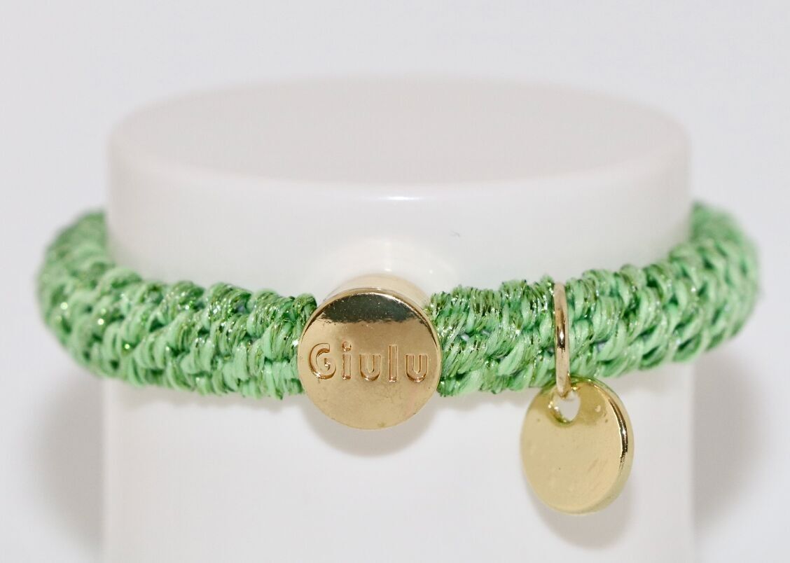 Elastico per capelli in glitter verde chiaro