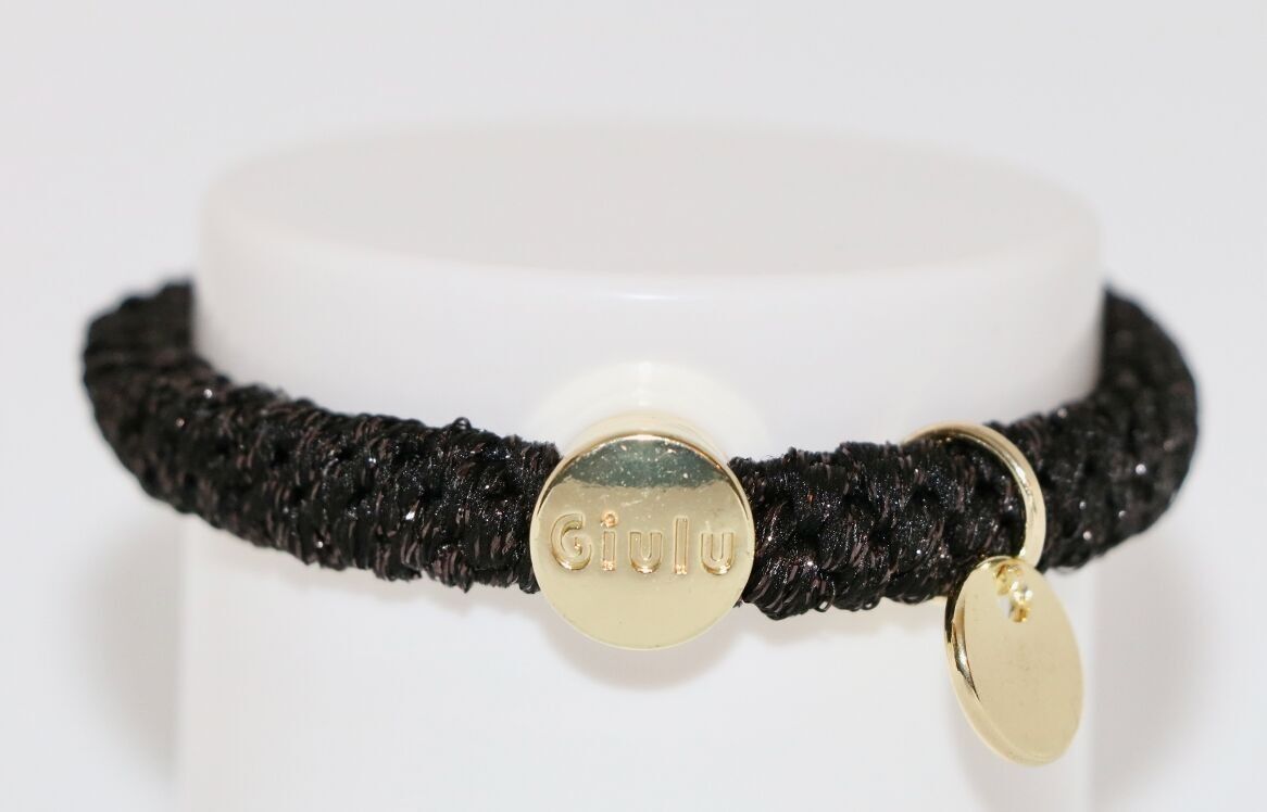 Elastico per capelli in glitter nero