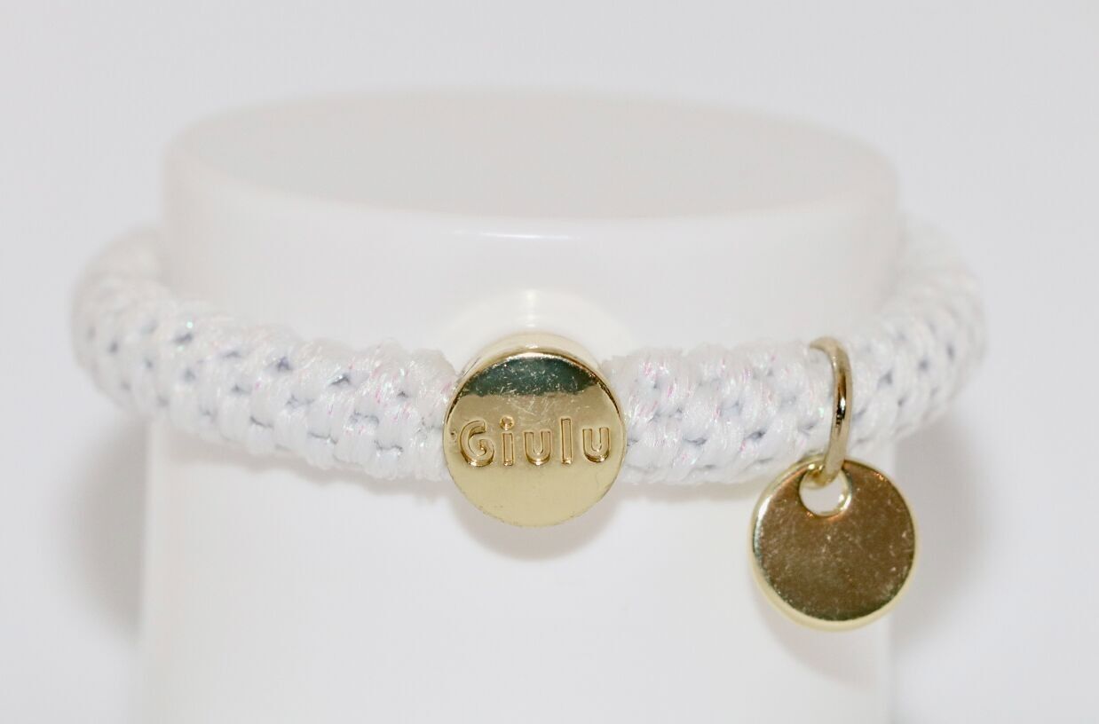 Elastico per capelli in glitter bianco