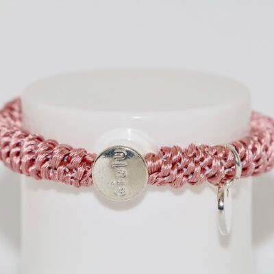 Hair tie with silver in old pink