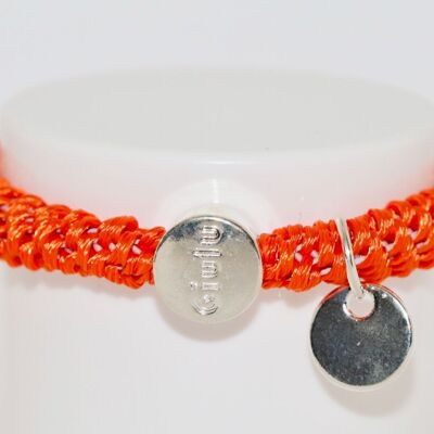 Hair tie with silver in orange