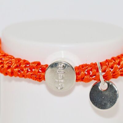 Hair tie with silver in orange