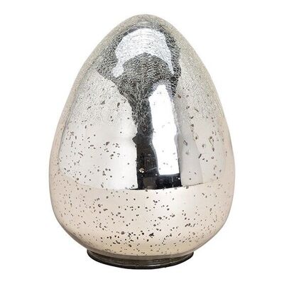 Ottica lucida uovo di Pasqua in vetro argento (L / A / P) 18x28x18cm