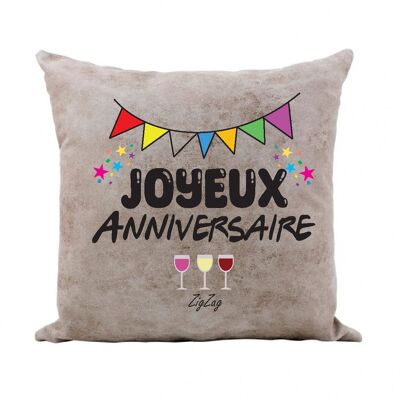 “Happy birthday” cushion