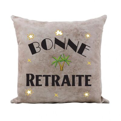 “Happy retirement” cushion