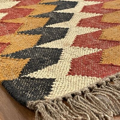 Kilim da ingresso, lato del letto, decorazione per la casa, decorazione per l'ingresso, arte da parete, tappetino, cucina, decorazione per soffitto, 2x6 piedi in iuta\lana intrecciata a mano, tutto in formato personalizzato