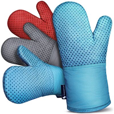 Gants de cuisine bleus