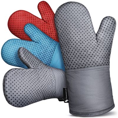 Gray oven gloves
