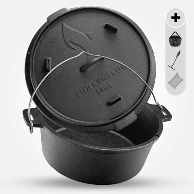 Branded Dutch Oven without feet approx. 14 liters (14 QT)