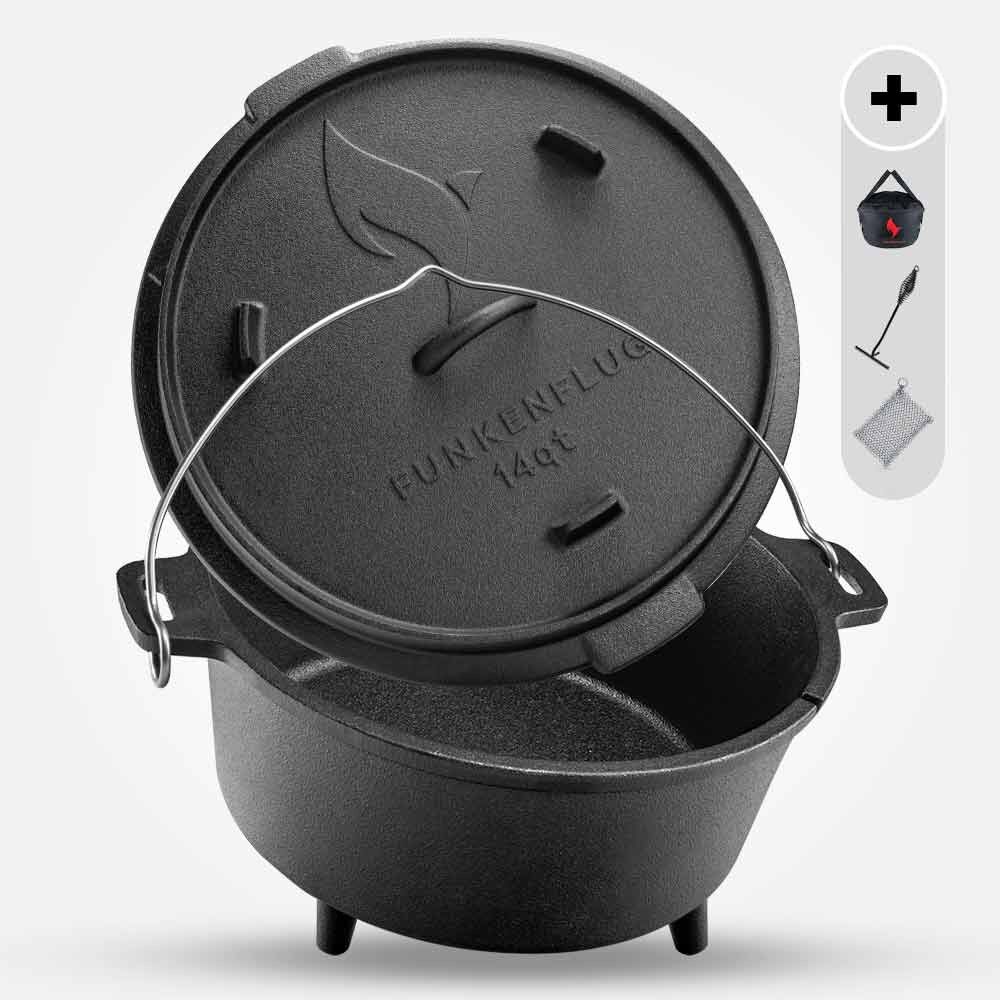 Eingebrannter Dutch Oven ca. 14 Liter (14 QT)