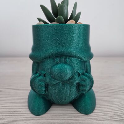 Pot de fleurs en forme de Gnome - Décoration pour la maison et le jardin.