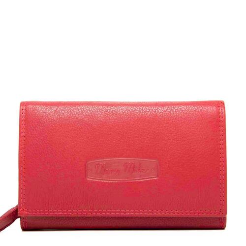 Money Maker red Leather Women's Wallet 17x10 x3,5cm