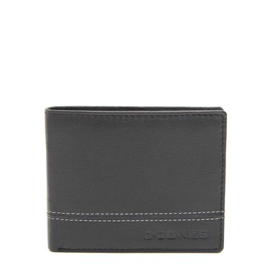 J Jones black Leather Men's Wallet 12x9,5cm