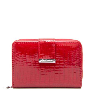 Jennifer Jones Damen-Geldbörse aus rotem Leder, 13 x 9 x 3 cm