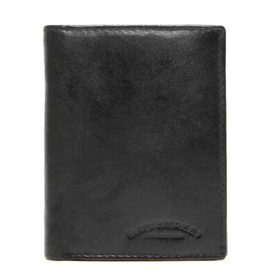 Tasche Street Herren-Geldbörse aus schwarzem Leder, 12,5 x 9,5 cm