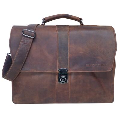 Hagen Porte-documents en cuir pour homme, sac de travail classique, grand format