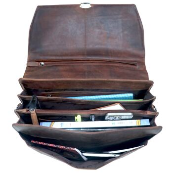 Hagen Porte-documents en cuir pour homme, sac de travail classique, grand format 5
