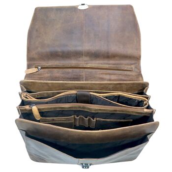 Hagen Porte-documents en cuir pour homme, sac de travail classique, grand format 18
