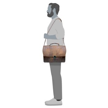 Hagen Porte-documents en cuir pour homme, sac de travail classique, grand format 21