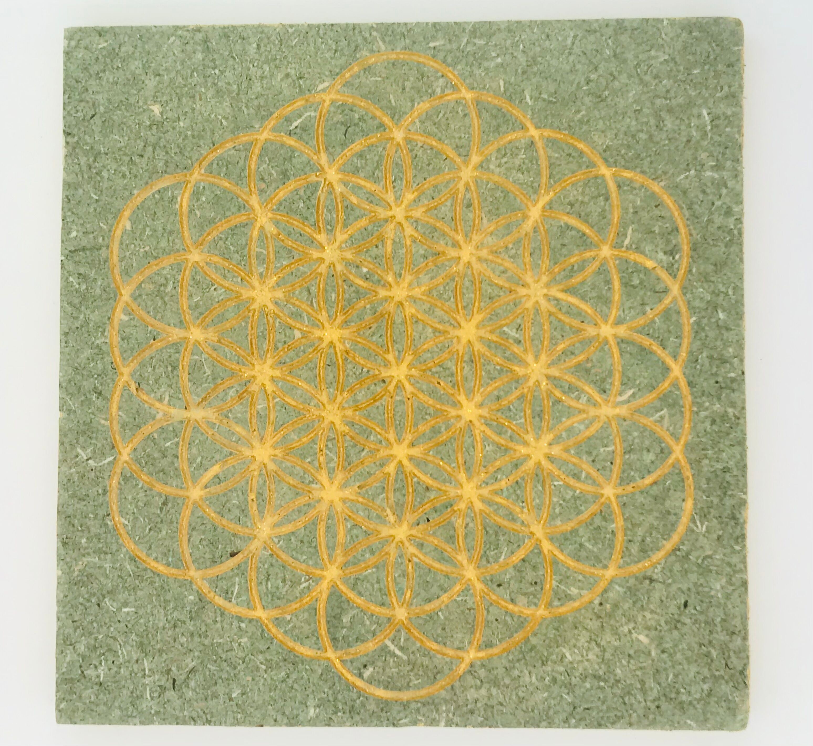 2 Fiori Della Vita In Legno - 10x10 Cm, Per Meditazione, Purificazione E Decorazione, Spessore 3 Mm