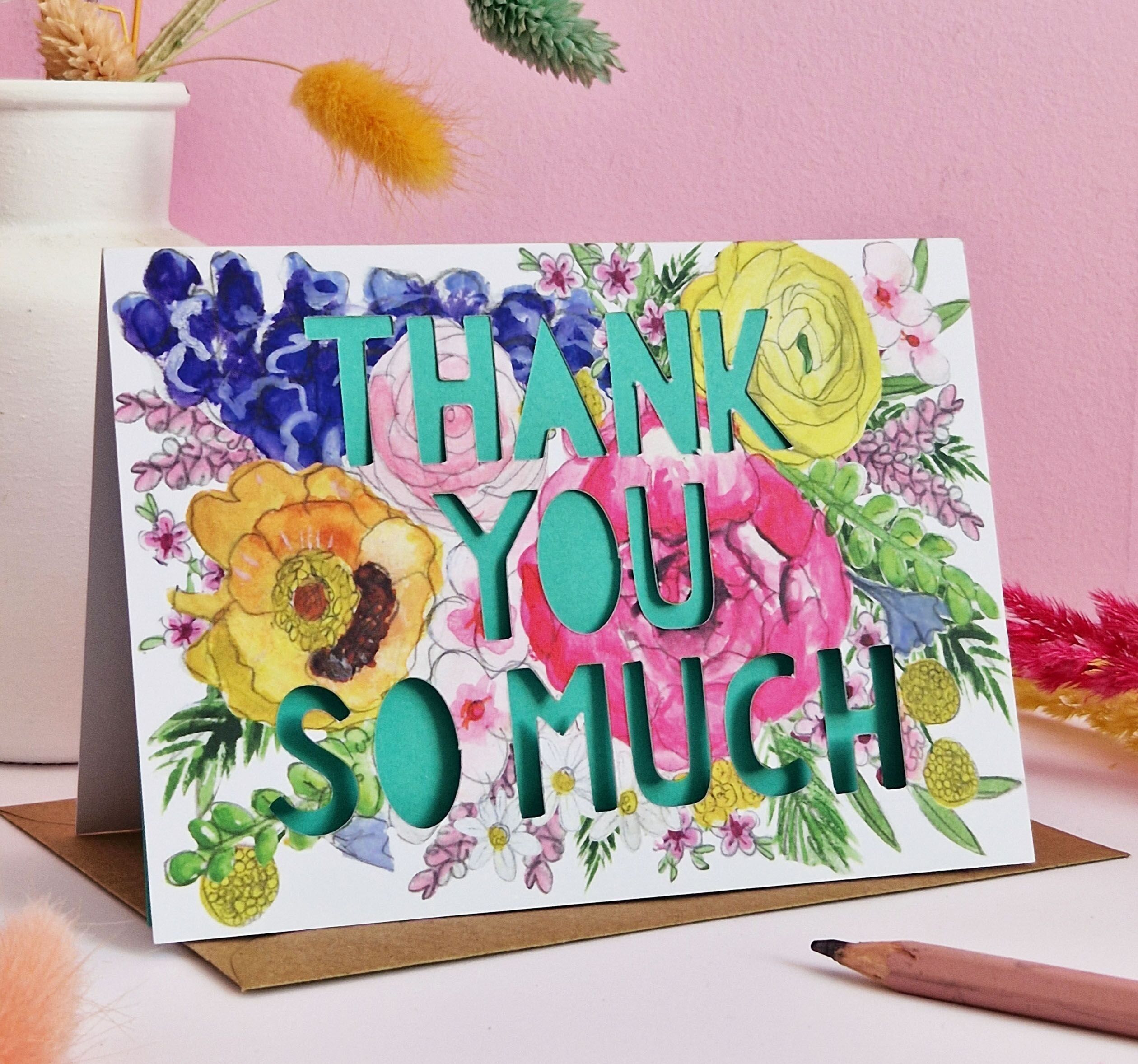 Merci beaucoup carte de remerciement