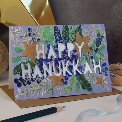 Tarjeta feliz de Hanukkah