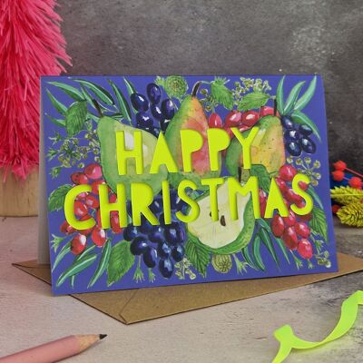 Cartolina di Natale felice della pera