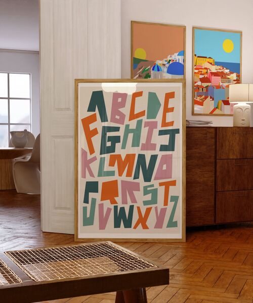 Alphabet Art Print / Colourful Home Decor