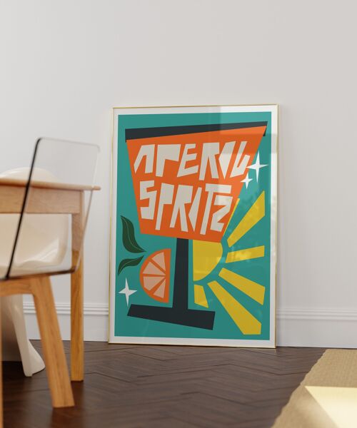 Aperol Spritz Art Print / Colourful Home Decor
