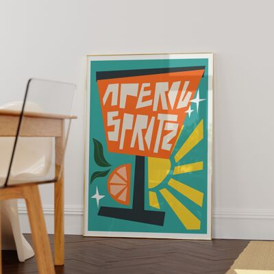 Stampa artistica Aperol Spritz / Decorazioni per la casa colorate