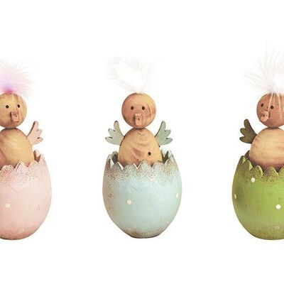 Chick in wooden egg pink / pink