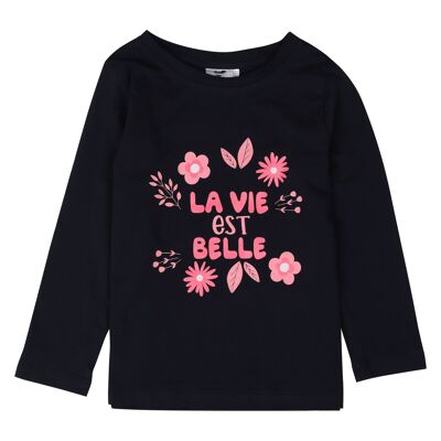 Girls' T-shirt, 3-14 years old, long-sleeved cotton