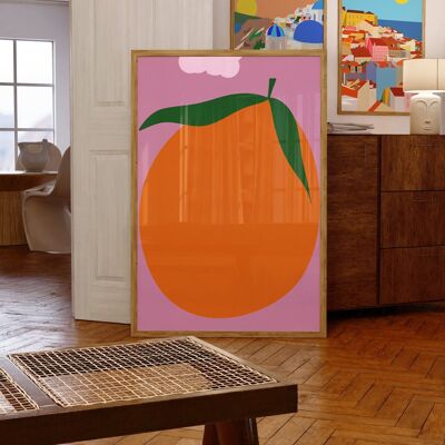 Impression d’art orange / Décoration intérieure lumineuse