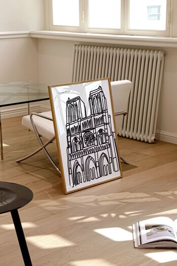 Paris Notre Dame Art Print / Décor mural de Paris noir et blanc 1