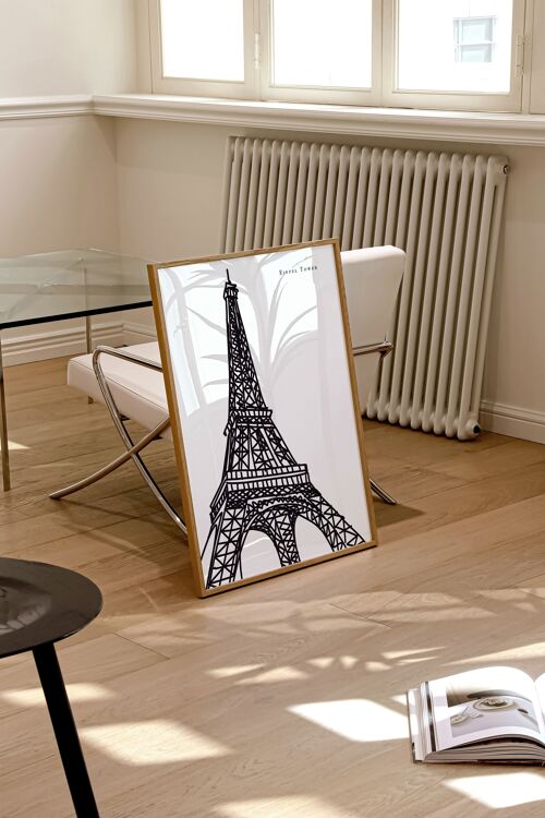 Eiffel Tower Art Print / Paris Black and White Art Print