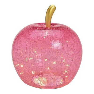 Pomme avec 40 LED, avec minuterie, en verre rose / rose (L / H / P) 27x30x27cm