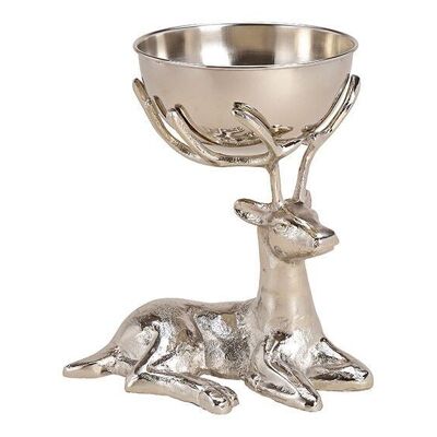 Bowl deer made of metal silver, set of 2, (W/H/D) 30x32x25cm