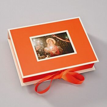 Petite boîte photo avec fenêtre d'insertion, orange 3