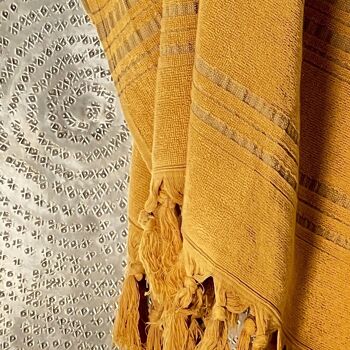 FOUTA EN COTON BIOLOGIQUE - Collection DOLCE- Couleur CITRINE 2